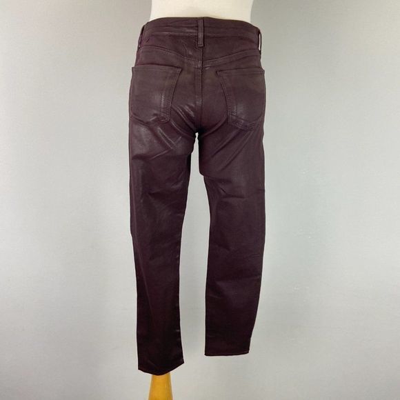 NWOT TOPSHOP MOTO Coated Leigh Plum Wash Pants - Picture 5 of 10